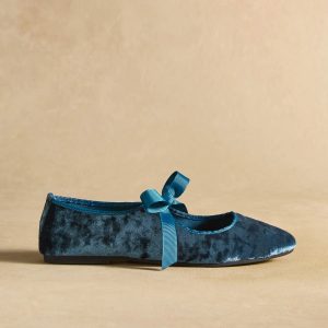 Jilly Velvet Flats - 9, Emerald
