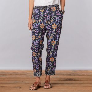 Leia Pants - L, Onyx Floral
